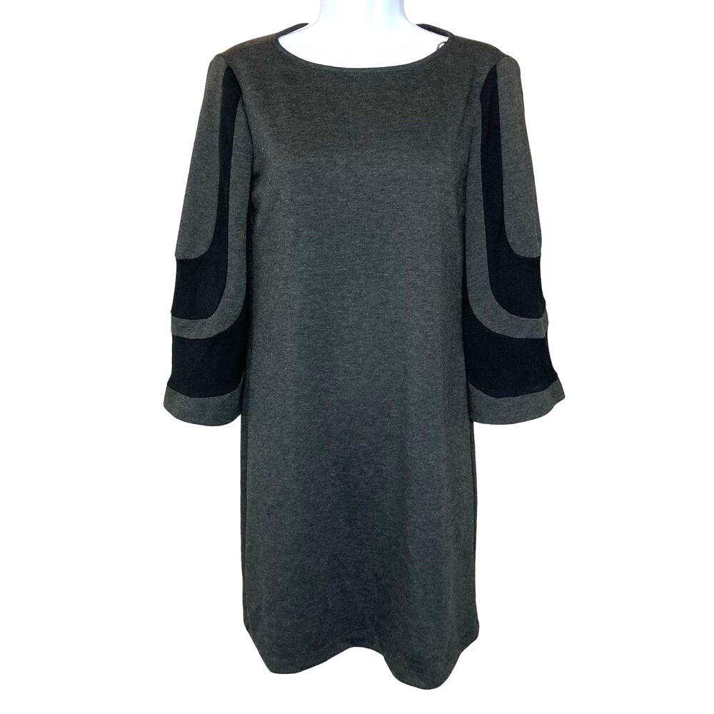 Boston Proper Muse Shift Mini Dress Mod Bell Sleeves Boat Neck A-Line Size 4